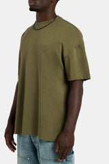 Oversized C 3D Embroidered T-Shirt - Khaki