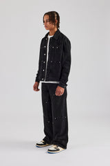 Oversized Carpenter Denim Jacket & Baggy Jean - Washed Black