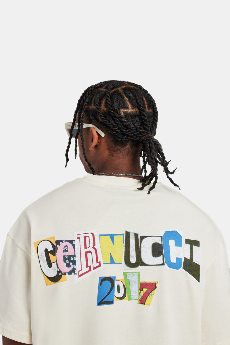 Cernucci Collage Oversized T-Shirt - Ecru