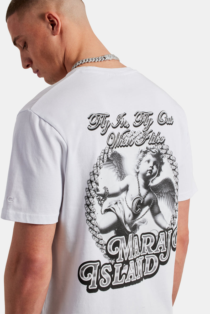 Cherub Cuban Graphic T-Shirt - White