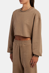 Cernucci Crop Sweatshirt - Coffee