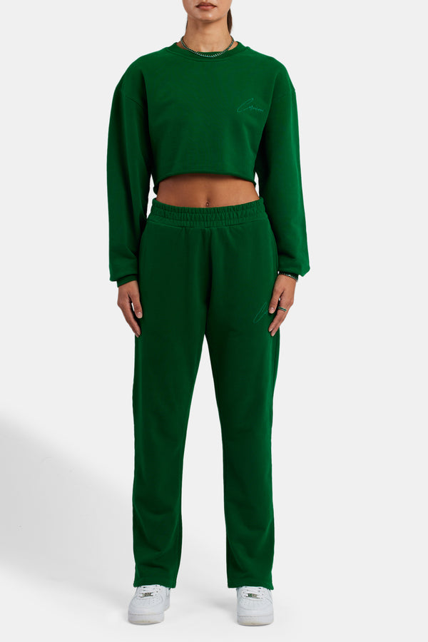 Cernucci Crop Sweatshirt - Dark Green