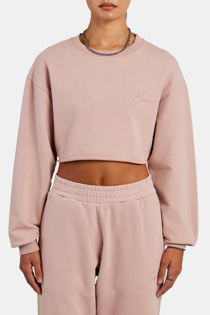 Cernucci Crop Sweatshirt - Dusky Pink