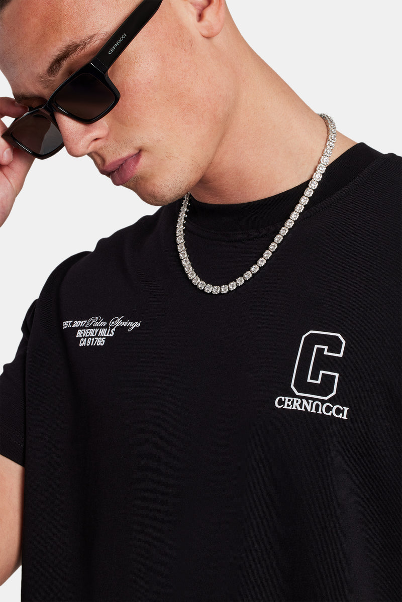 Palm Springs Text T-Shirt - Black