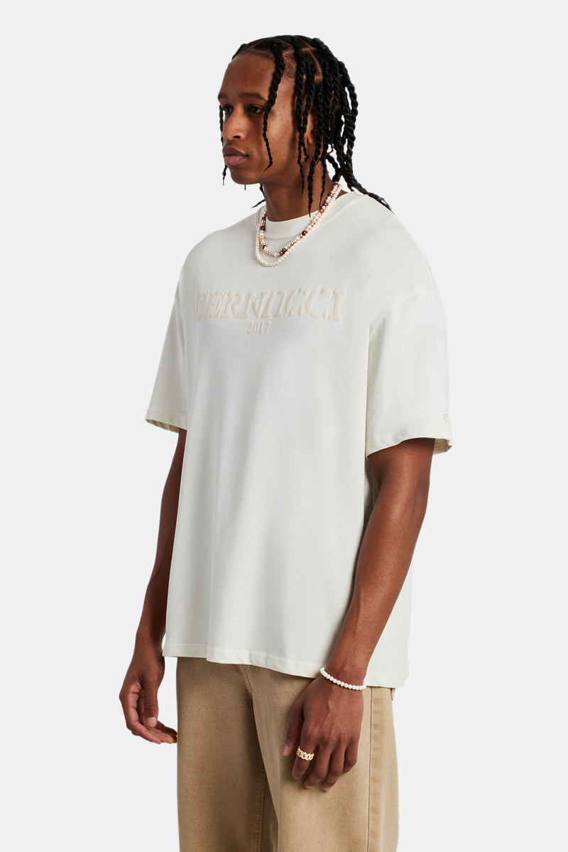 Tonal Logo Oversized T-Shirt - Off White