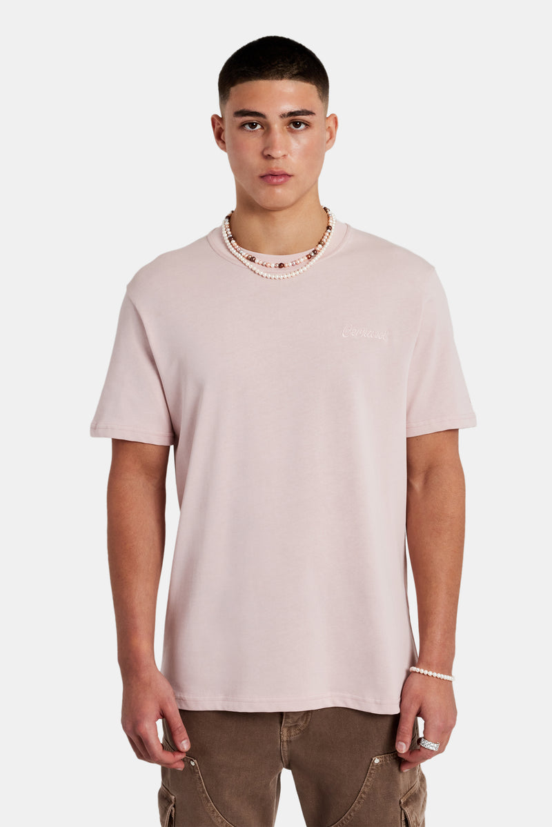 Embroidered T-Shirt - Washed Pink