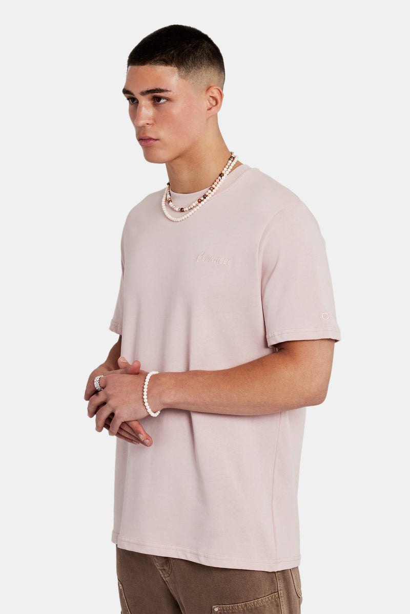 Embroidered T-Shirt - Washed Pink