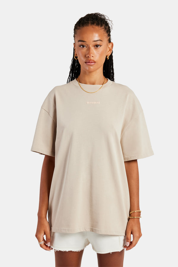 Cernucci Tonal Oversized T-Shirt - Stone