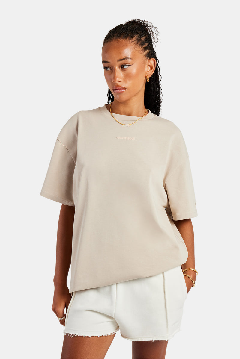 Cernucci Tonal Oversized T-Shirt - Stone