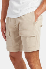 Front Cargo Pocket Shorts - Beige