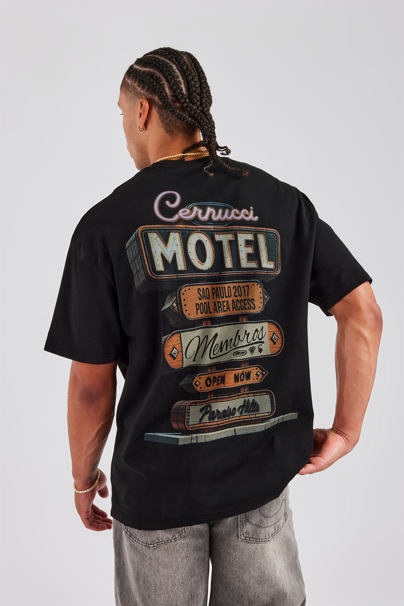 Sao Paulo Motel Oversized T-Shirt - Black