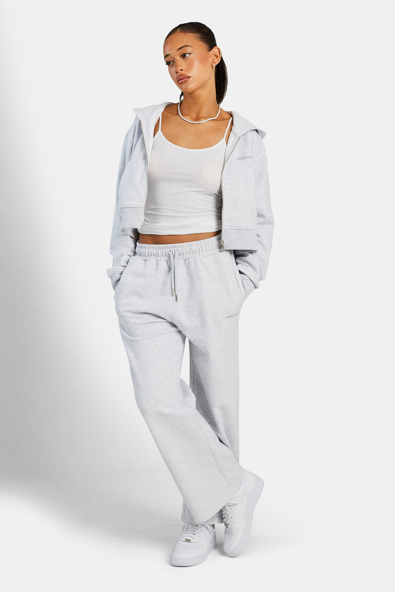 Ladies Wide Leg Jogger - Grey Marl