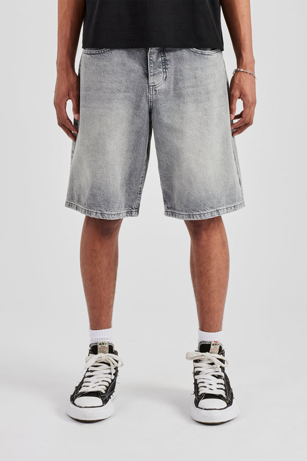 Denim Bermuda Jorts - Washed Grey