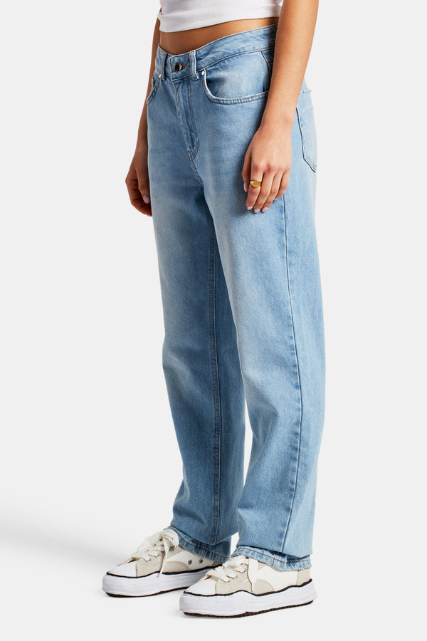 Ladies Straight Leg Jeans  - Light Blue