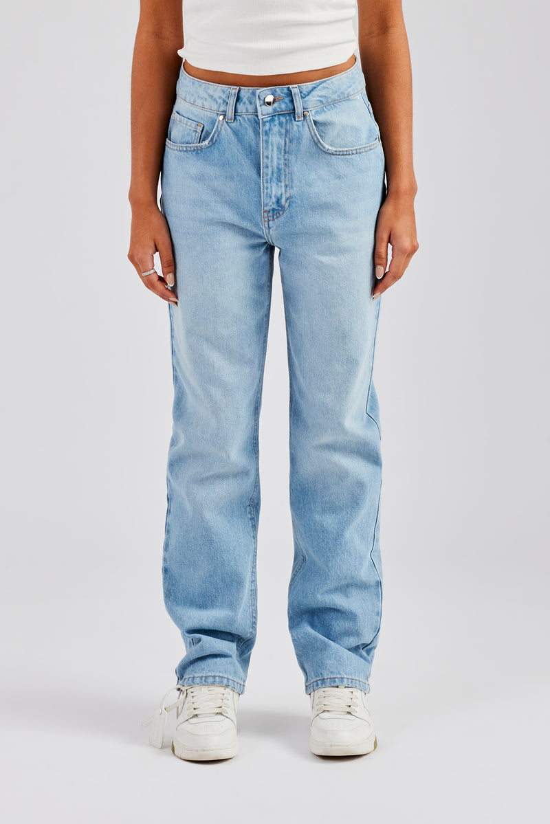 Ladies Straight Leg Jeans  - Light Blue