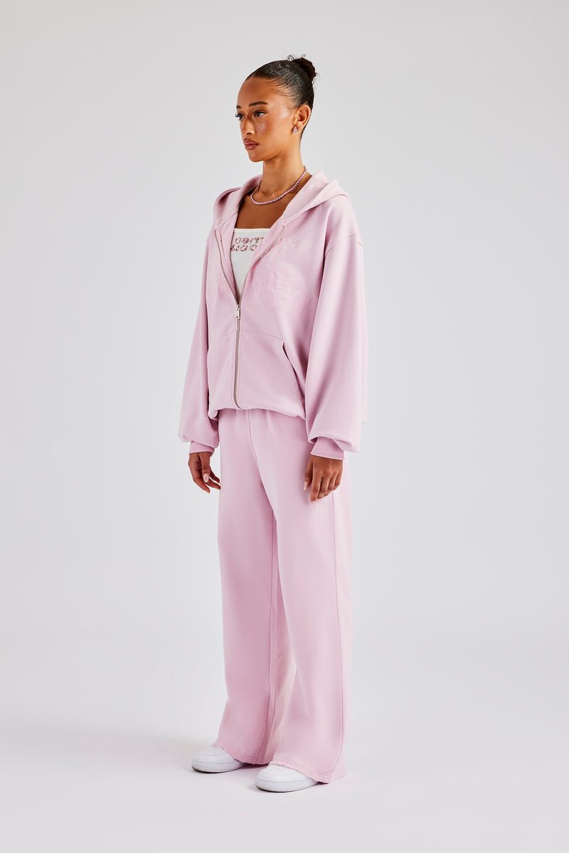 Womens Paraiso Embroidered Tracksuit - Pink