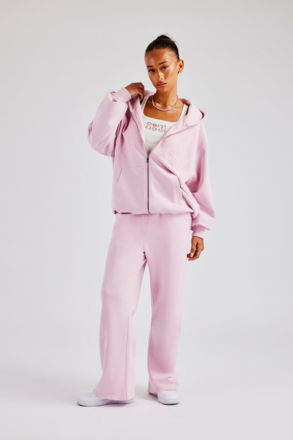 Womens Paraiso Embroidered Tracksuit - Pink