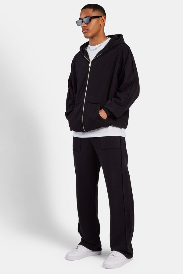 Exposed Seam Tracksuit - Black