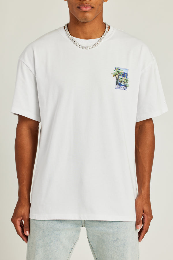 Cernucci Palm Villa Graphic T-Shirt - White