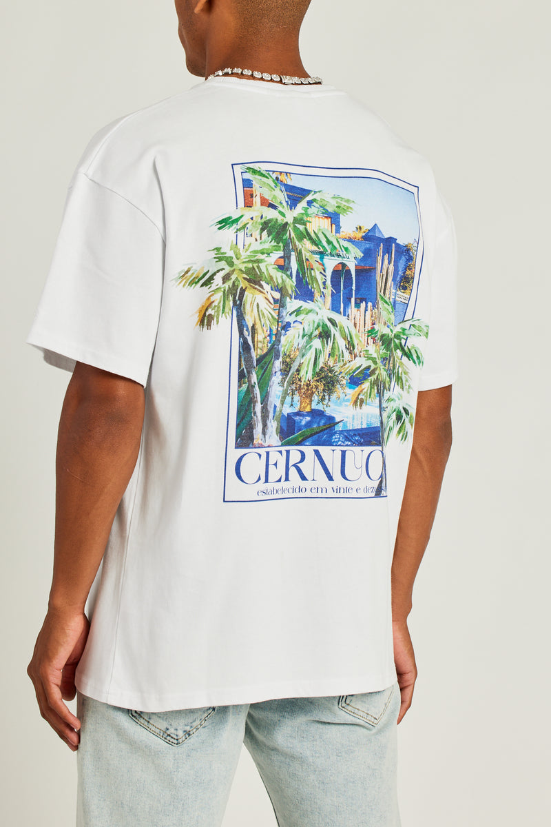 Cernucci Palm Villa Graphic T-Shirt - White