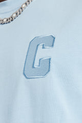 C Embroidered T-Shirt - Light Blue