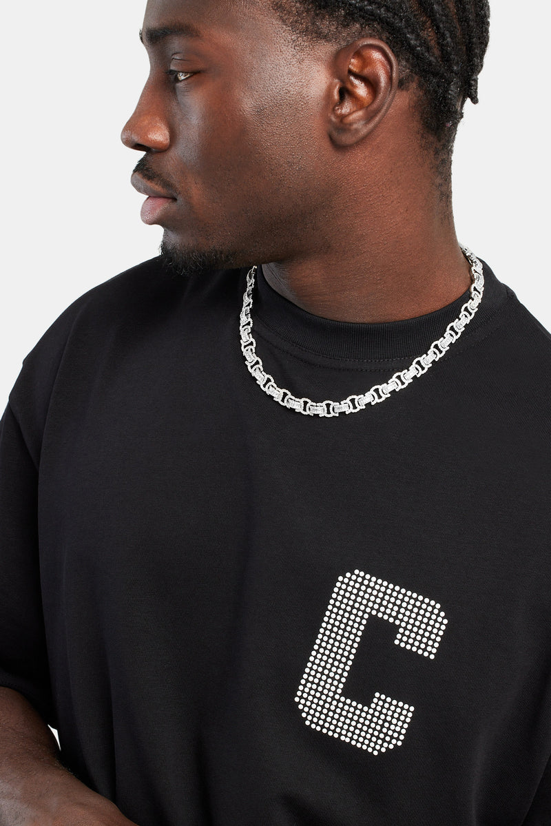 Cernucci Pearl Oversized T-Shirt - BLACK