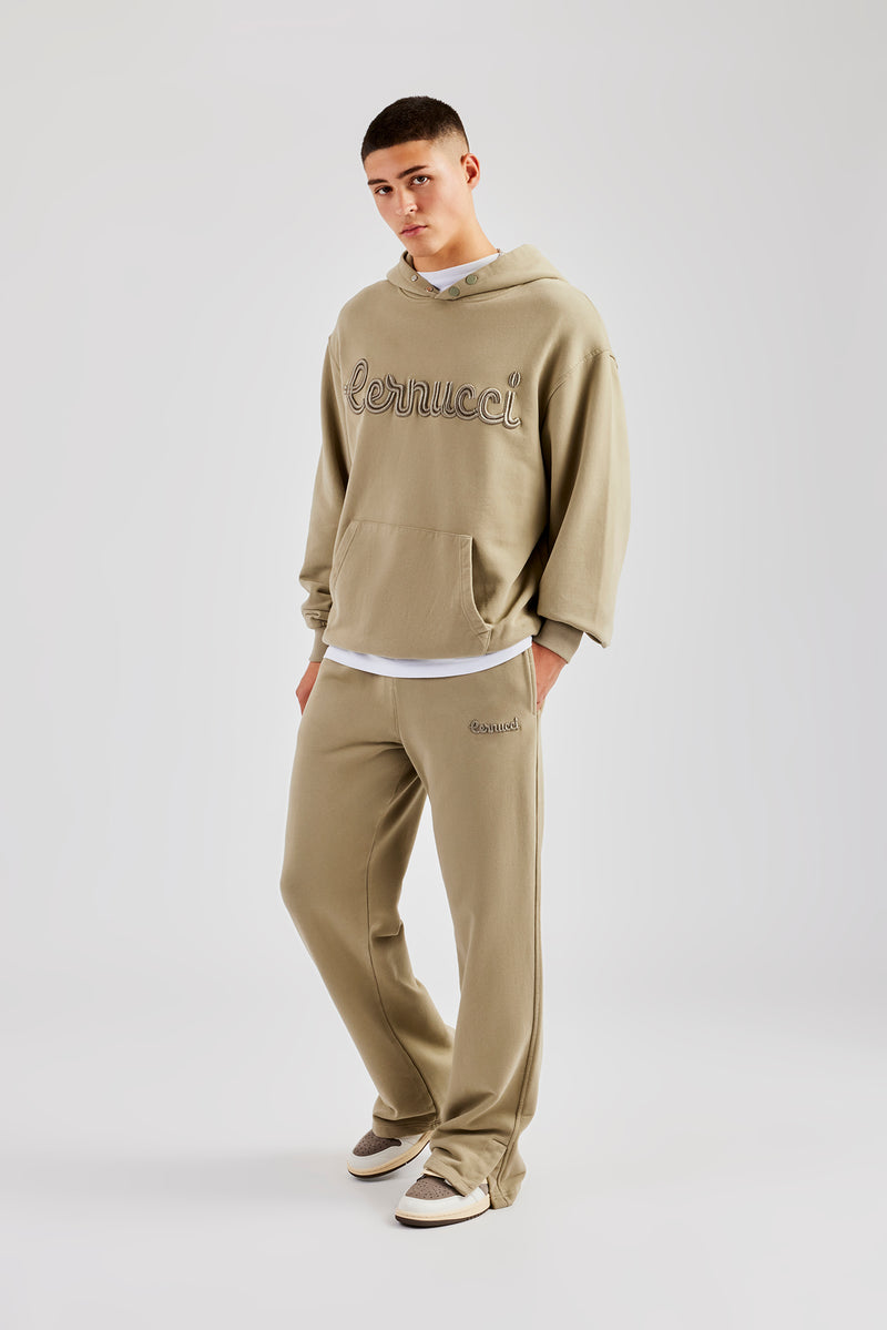 Tonal Oversized Hoodie & Split Hem Jogger - Taupe