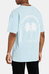 Oversized Palm T-Shirt - Blue