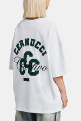 CCC Applique Varsity T-shirt  - White