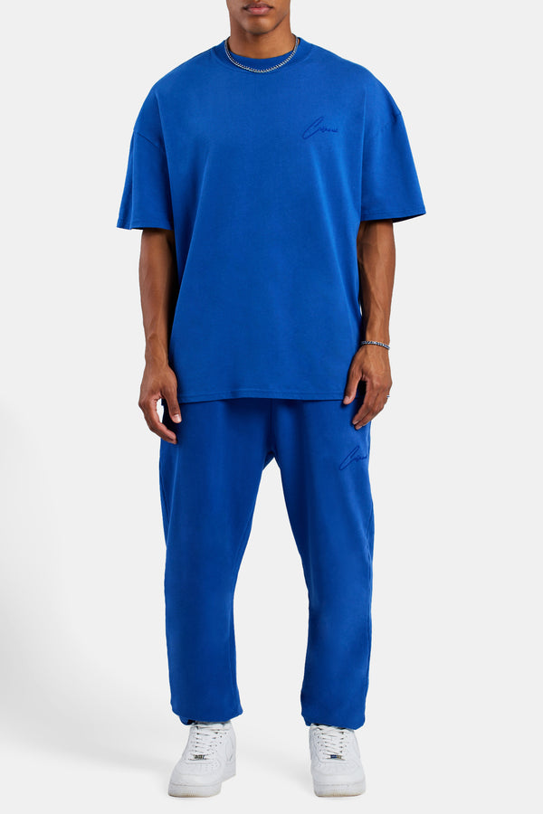 Cernucci Font Oversized T-Shirt - Cobalt