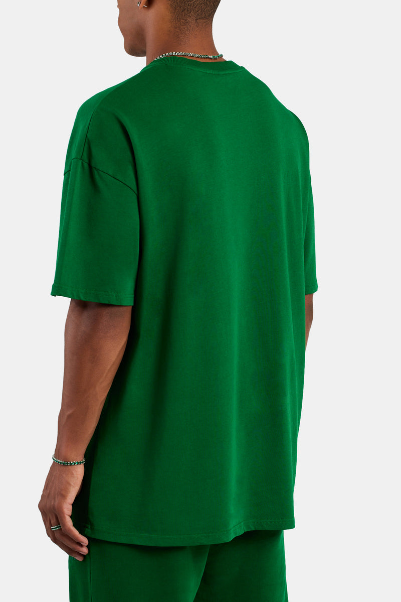 Cernucci Font Oversized T-Shirt - Dark Green