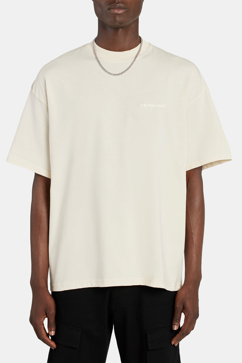 Cernucci Embroidered T-Shirt - Cream