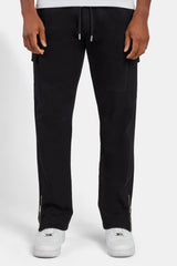 Zip Hem Cargo Trouser - Black