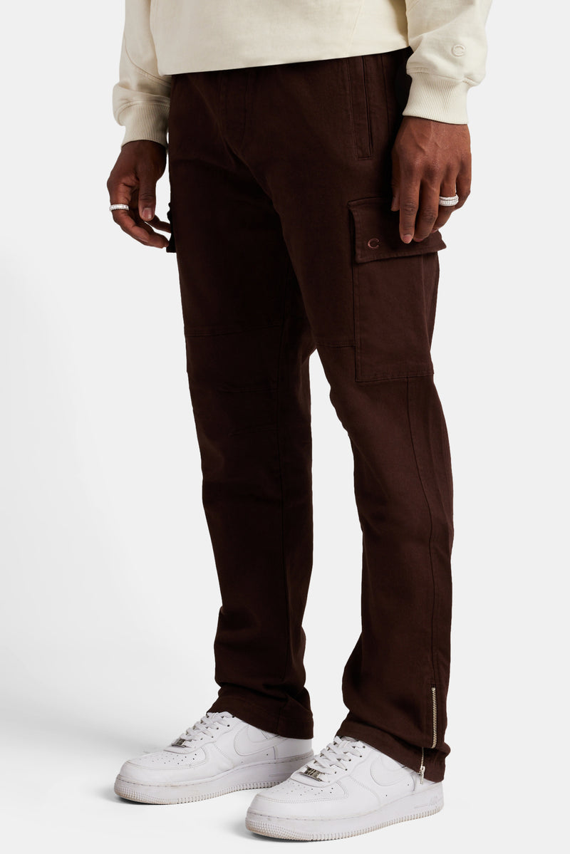 Zip Hem Cargo Trouser - Chocolate