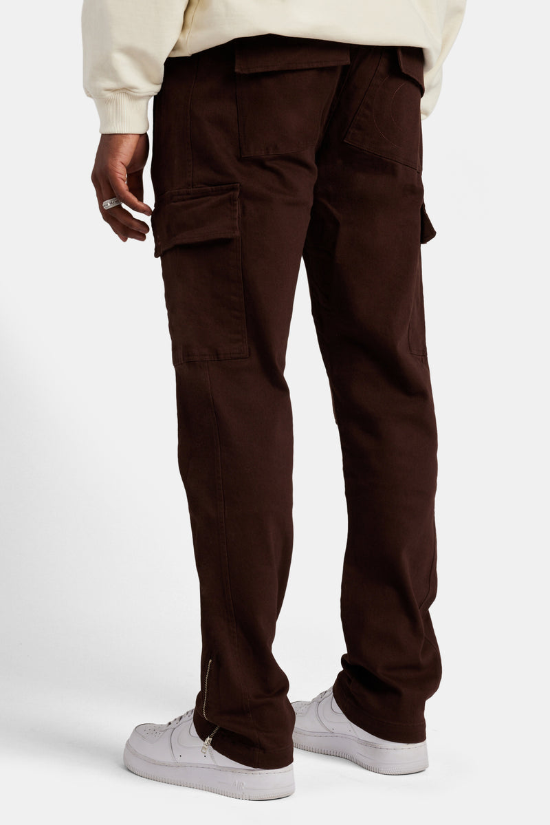 Zip Hem Cargo Trouser - Chocolate