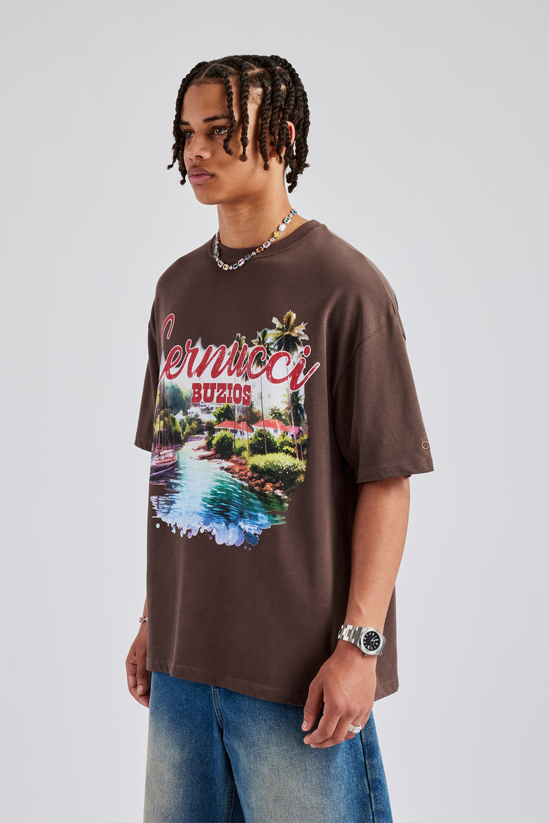 Buzios Oversized T-Shirt - Chocolate