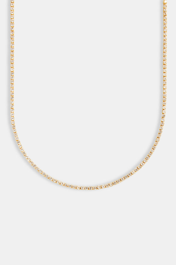 Womens 2.5mm Micro Tennis Chain - Gold