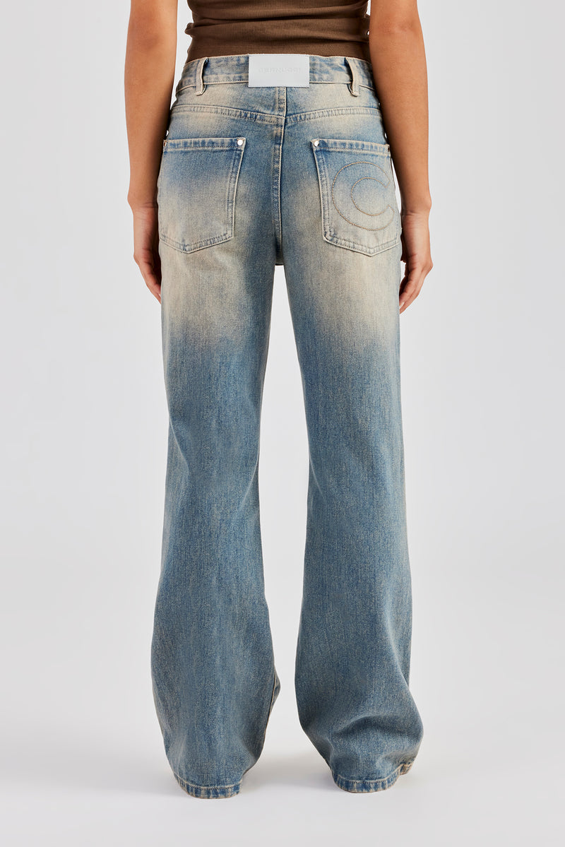 Flare Fit Denim Jean - Antique Wash