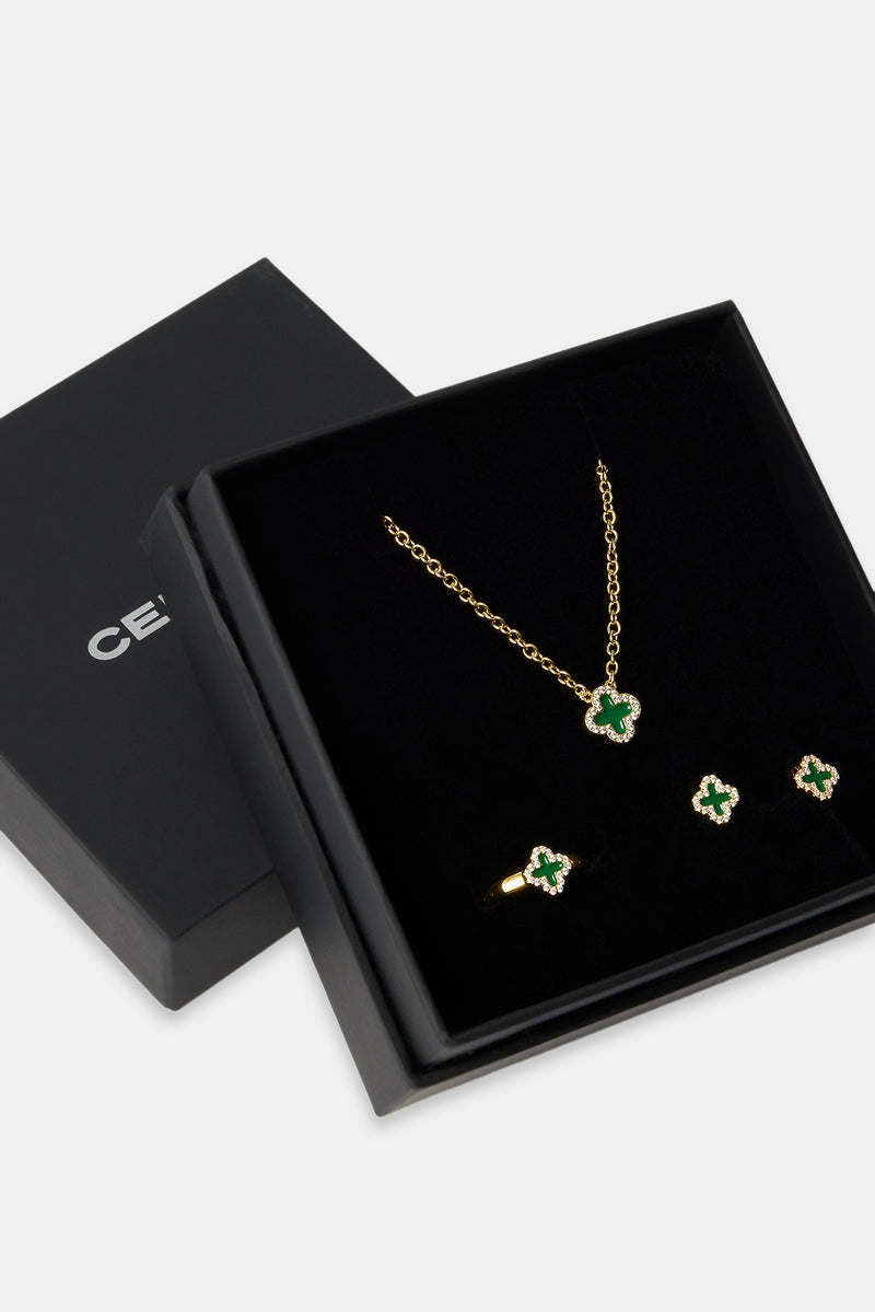 Green Motif Gift Set - Gold