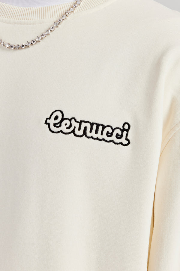 Cernucci Embroidered Oversized Sweatshirt - Off White