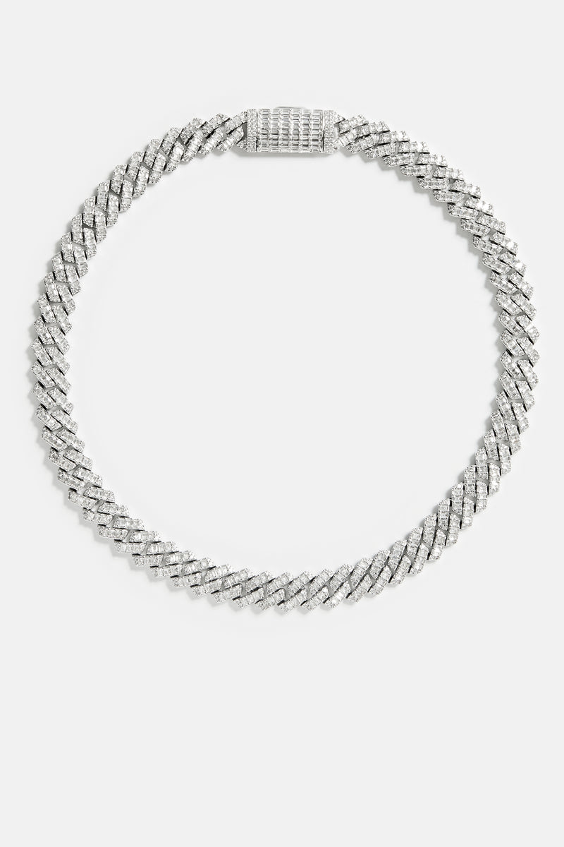 14mm Baguette Prong Cuban Chain