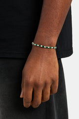 Tennis Bracelet - Green & White