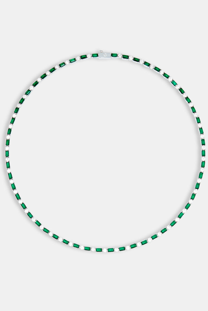 2mm Green And White Tennis Chain