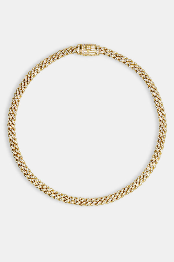 6mm Gold Plated Iced Cuban Chain Choker