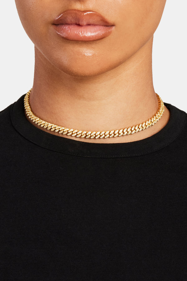 6mm Gold Plated Iced Cuban Chain Choker