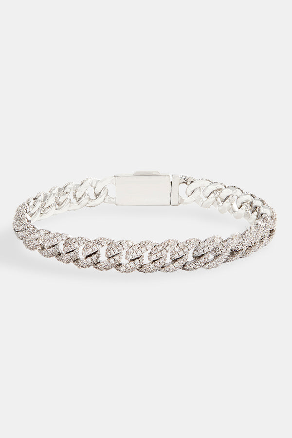 8mm iced cuban bracelet on white background