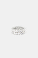 925 Double Row Ring - White