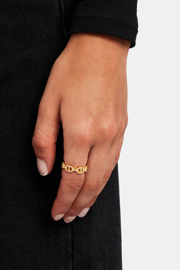 925 Gold Plated Iced Coffee Bean Ring