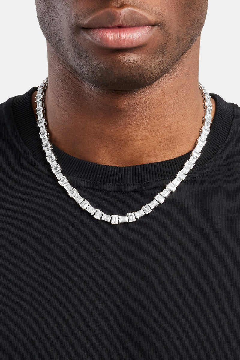 Iced Alternating Baguette Tennis Chain