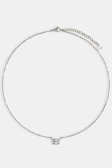 Clear Gemstone Necklace - White